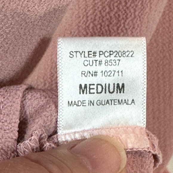 Gibsonlook Sleeveless V Neck Ruffle Collar Blouse - Rose Pink - size Medium - Picture 6 of 7